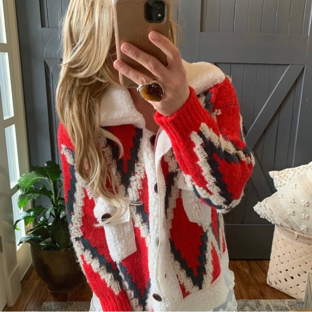 Lavender Tribe Sherpa Sweater Jacket